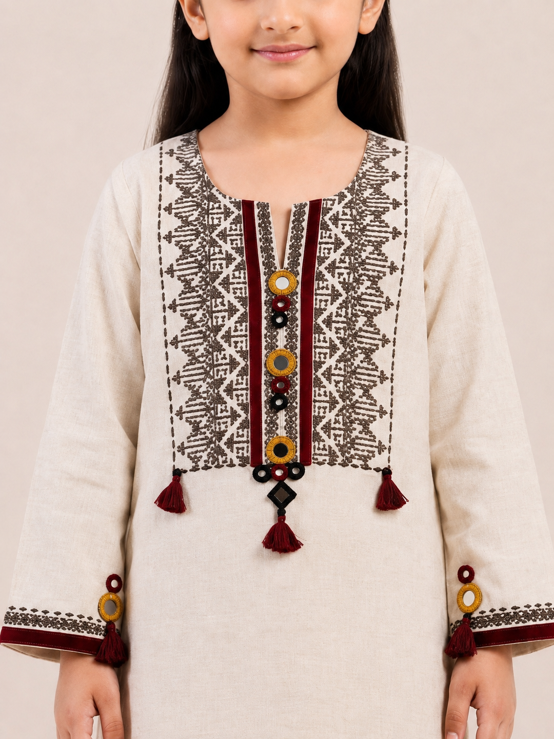 Classic — Cross-Stitch Khaddar Kurti