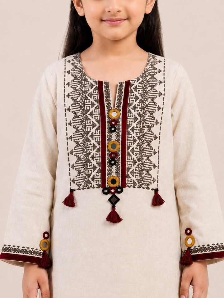 Classic — Cross-Stitch Khaddar Kurti