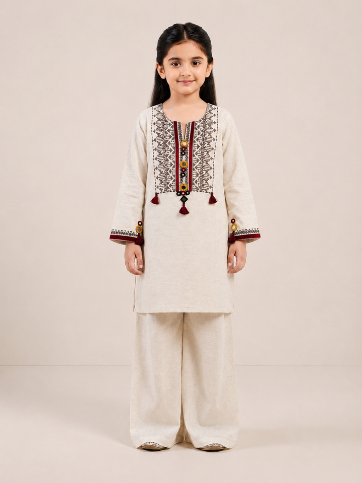 Classic — Cross-Stitch Khaddar Kurti
