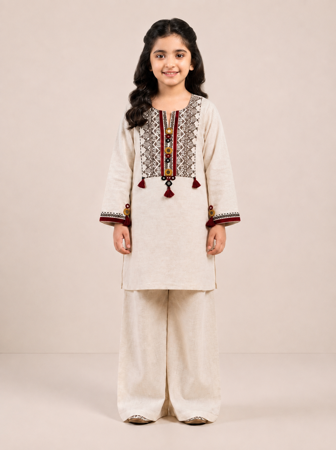 Classic — Cross-Stitch Khaddar Kurti