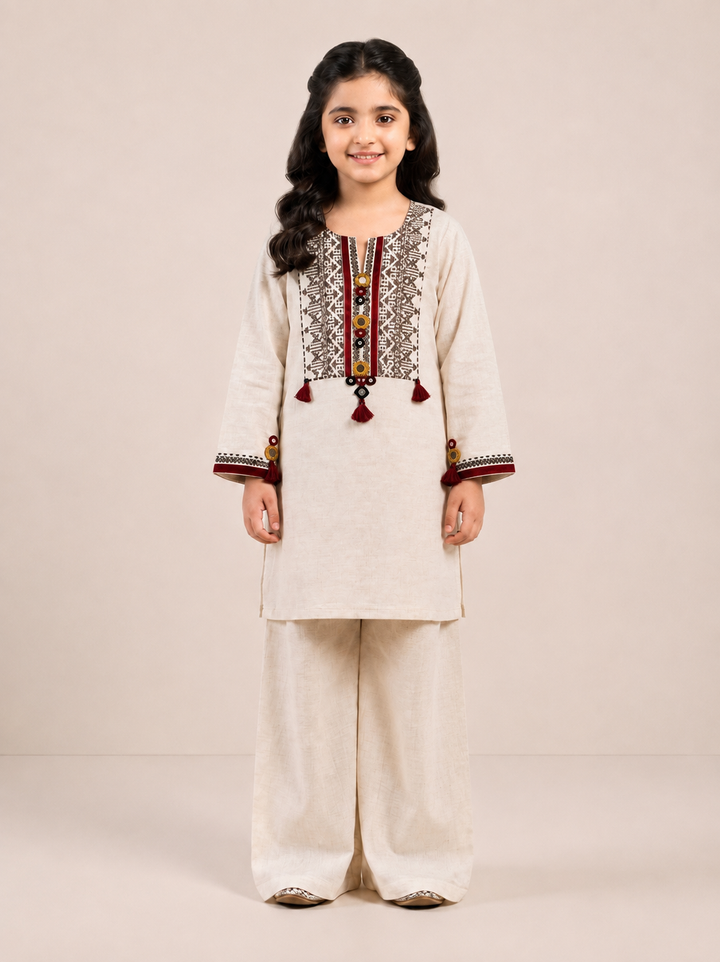 Classic — Cross-Stitch Khaddar Kurti